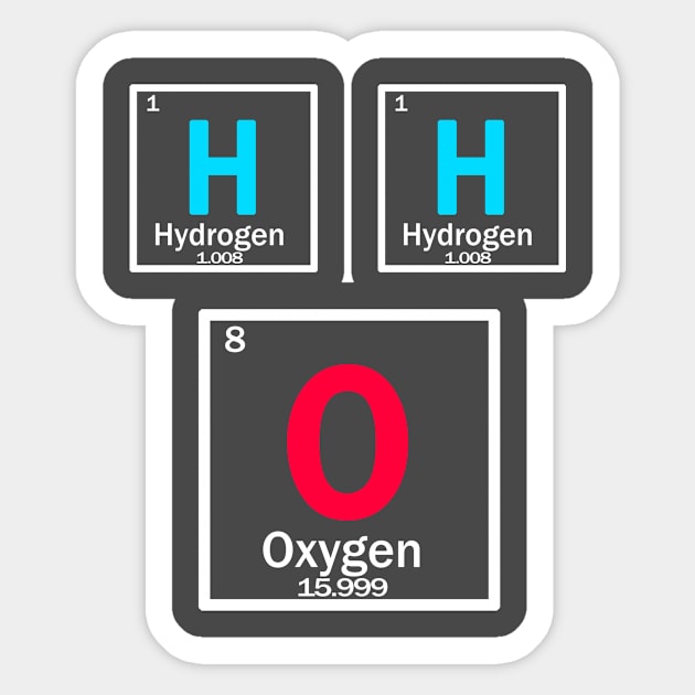 H2O Blue water red oxygen Sticker by Context